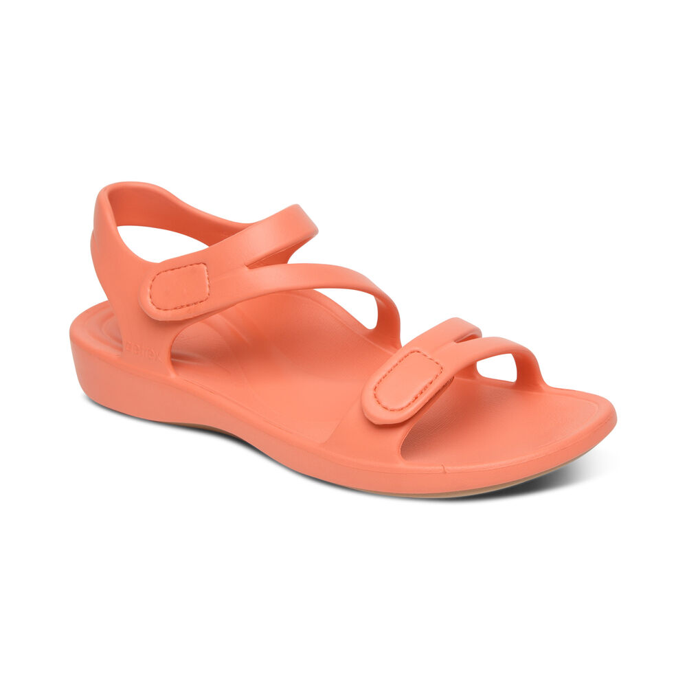 Aetrex Women's Jillian Sport Water-Friendly Sandals - Coral | USA ZMMI50E